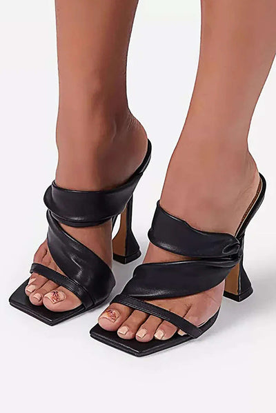 Clara™ Metallic Square Toe High Heel
