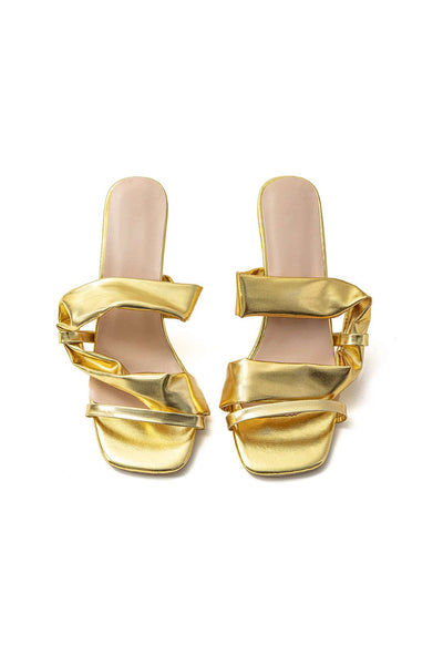 Clara™ Metallic Square Toe High Heel