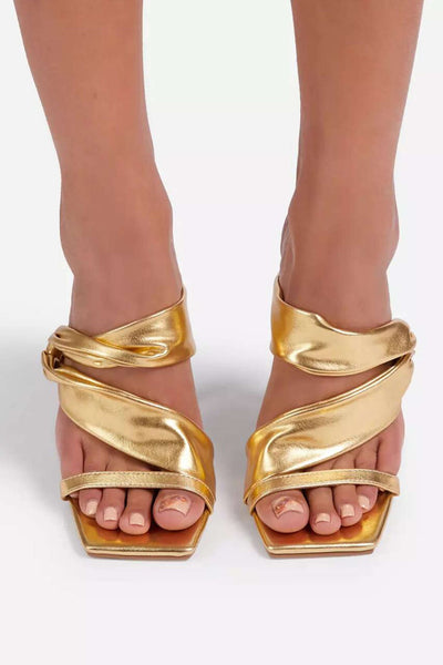Clara™ Metallic Square Toe High Heel