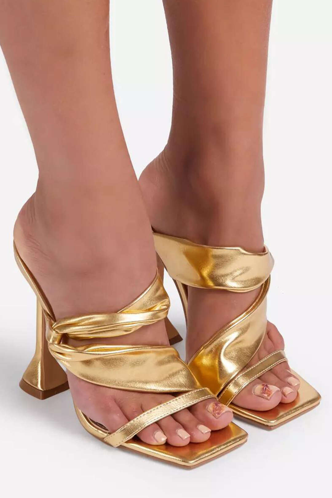 Clara™ Metallic Square Toe High Heel