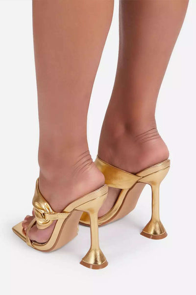 Clara™ Metallic Square Toe High Heel