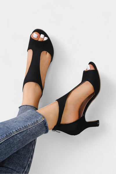 Violy™ T-Strap Peep Toe Mid-Heel Sandals