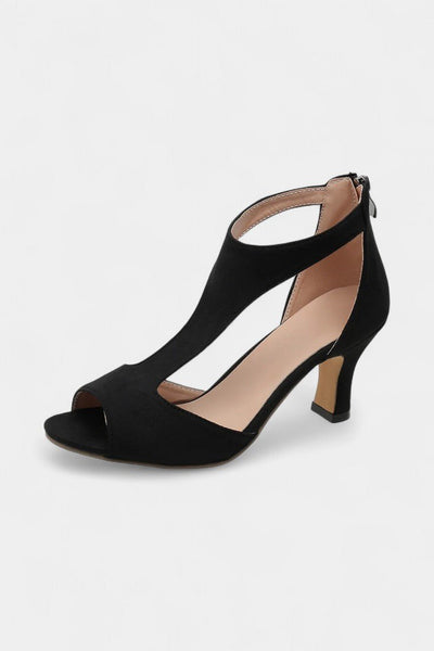 Violy™ T-Strap Peep Toe Mid-Heel Sandals