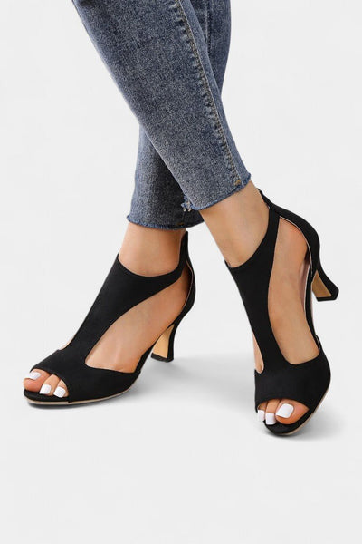 Violy™ T-Strap Peep Toe Mid-Heel Sandals