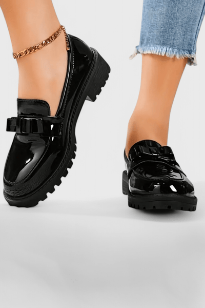 Zinnia™ Bow Detail Block Heel Loafers